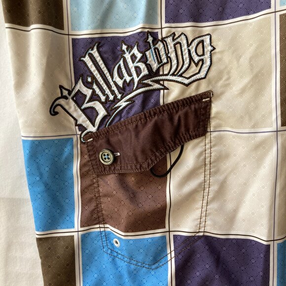 Billabong Swim Trunks Mens Size 34 Color Block Plaid Board Shorts Bathing Suit - Picture 3 of 16